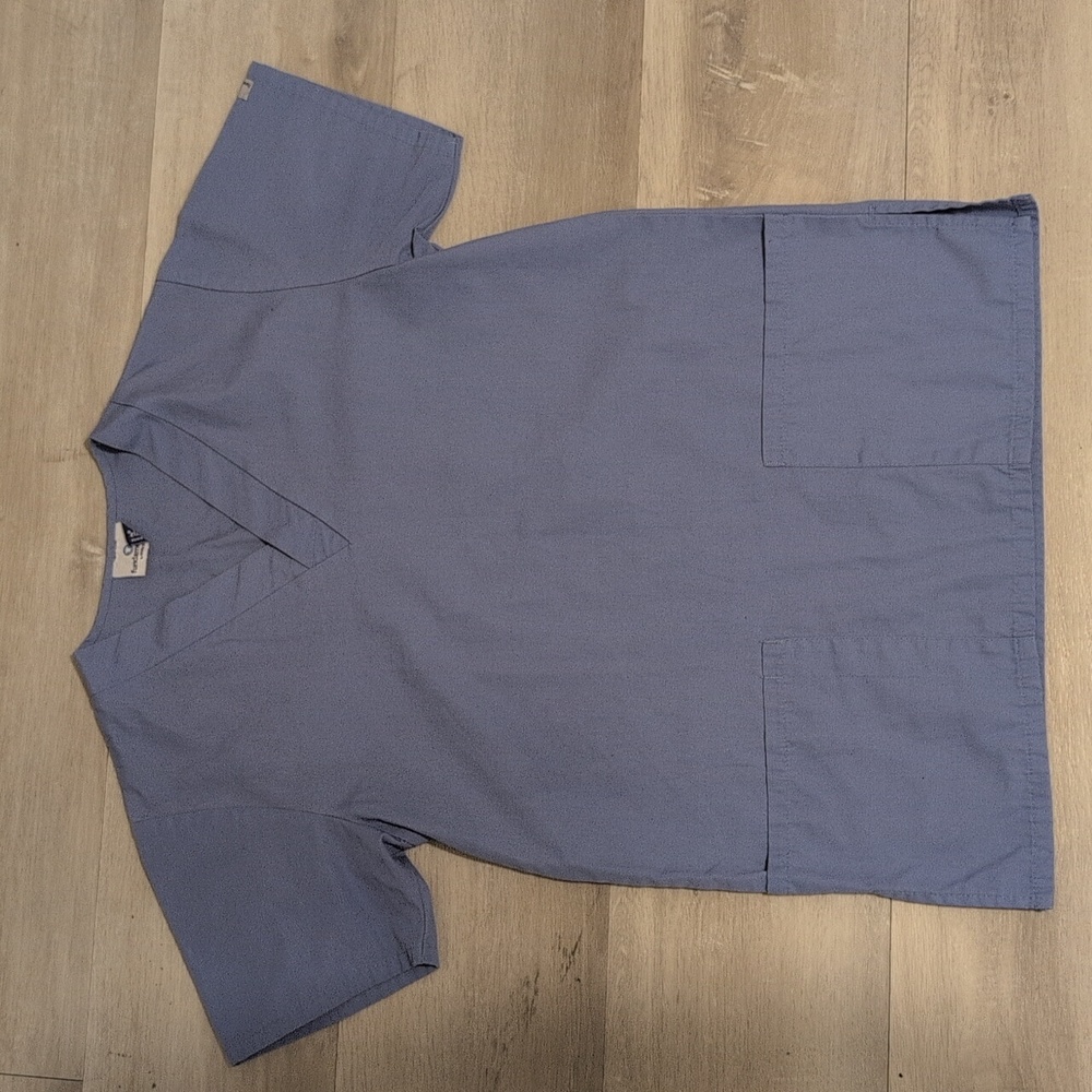 Fundamentals Solid Blue Scrub Top - XS